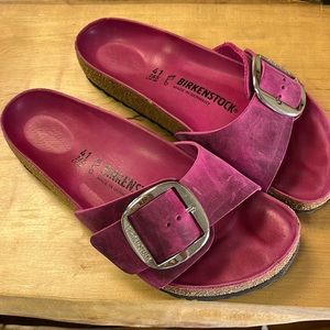 Birkenstock Madrid Big Buckle Oiled Leather Festival Fuchsia - size 41